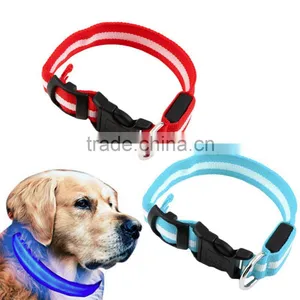 LED Nylon Pet Dog Collar Night Safety LED Light-up Flashing Glow in the Dark Lighted Dog Collars Free Shipping thumbnail-2