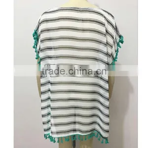 Summer Chiffon Beach Cover Ups Striped Beachwear Dress Tunics Bathing Suit Swimsuit Cover Up Swimwear Robe thumbnail-6