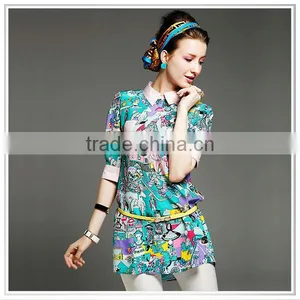 2014 Customize Colourful Design Latest Style Digital Printed Fashion Dress thumbnail-1