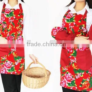 Jeanette Printing Waterproof Apron, Dark Blue Flowers Leaves Aprons thumbnail-5