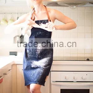 Fashion Bib Apron With Leather Strap for Work thumbnail-1