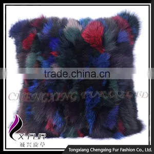 CX-D-55 Genuine Fox Fur Wholesale Custom Colorful Latest Design Cushion Cover thumbnail-4