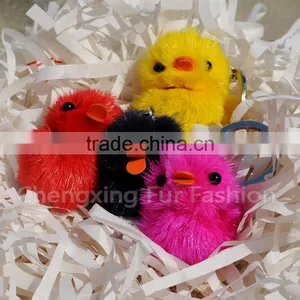 CX-R-51 Luxury Wholesale Cheap Mink Fur Yellow Duck Lovely Key Chain Keychain thumbnail-5