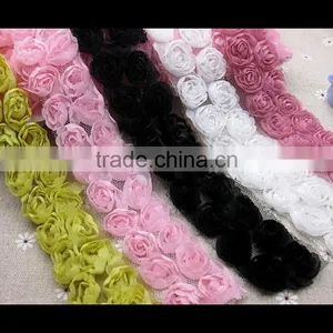 Beautiful Wholesale Chiffon Flower, Rosettes Flowers, Shabby Chiffon Flower for Headwear/Garment/Dress/Wedding /decoration thumbnail-1