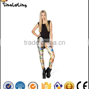 Factory Direct Cartoon Pattern Pants Custom Hot Sexy Tight Stretch Casual Slimming Ladies Pants thumbnail-1