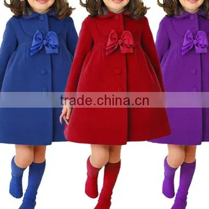 Zm50343b Winter New Style Children Clothes Girls Wholesale Bowknot Kid Coat thumbnail-1