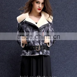 2015 Fashion Show Style Real Merino Sheep Fur Coat Women Sheep Shearing Fur Jacket Winter Thick Sheep Fur thumbnail-3