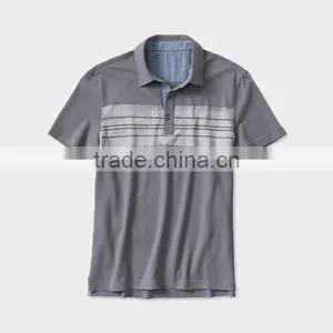 China Men's Fashion White Color Stripe Short Sleeve Polo Shirt thumbnail-2