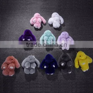 Myfur Customized Wholesale Rabbit Fur Bag Pendant Real Fur Car Decoration Accessory thumbnail-4