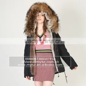 Myfur Customized China Top Quality Genuine Fur Parka Coat Wholesale thumbnail-1