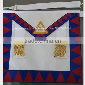 100% Leather Masonic Royal Arch Companion Apron With Gold Tassel thumbnail-1