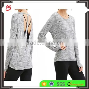 2017 Latest Deisgn Custom Yoga Fitness Sports Wear for Women Longsleeve Shirts thumbnail-1