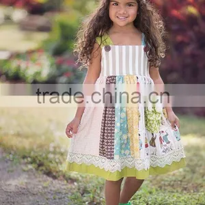 Summer 2017 Remake Cute Baby Girls Dress Multicolors Splicing Floral Clothing thumbnail-6