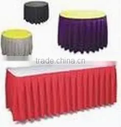 Wedding Table Skirting Polyester Table Skirt With Top Covers thumbnail-1