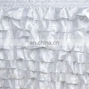 New Fancy Rectangle Wedding White Steps in Table Skirting thumbnail-3