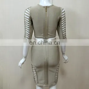 Irisfox L1147 2017 Fashion Womens Bandage Dress Two Piece Set for Winter thumbnail-2