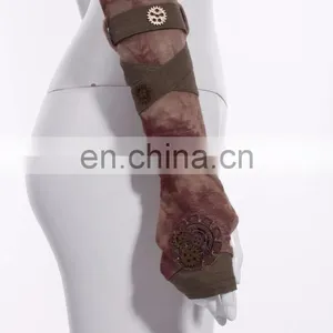 Steampunk Washout Long Brown Gloves thumbnail-1
