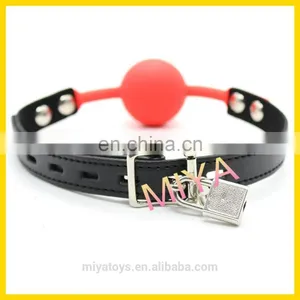 Fantasy Sex Toy Locking Solid Silicone Rubber Ball Gags, Sex Toys in Dubai Vagina thumbnail-2