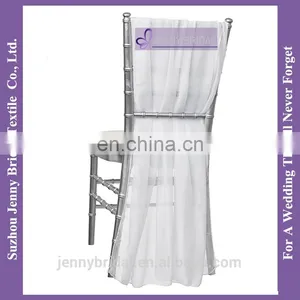 C389C Cheap White Chair Covers Chiffon Chair Sash thumbnail-2