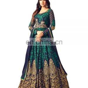 New Stylish Party Wear Heavy Embroidery Anarkali Suits 2018 (Semi-Stitched) thumbnail-1