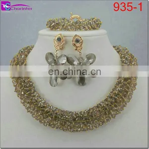 Nigeria Beads Gold Color Beads Necklace African Jewelry Sets Beads Fashion Jewelry Set thumbnail-4