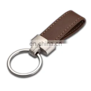 New Fashion Brown Leather Strap Metal Keychain thumbnail-1