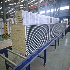 Fireproof Eco-friendly Insulated PU Seal Rock Wool Sandwich Panel thumbnail-4