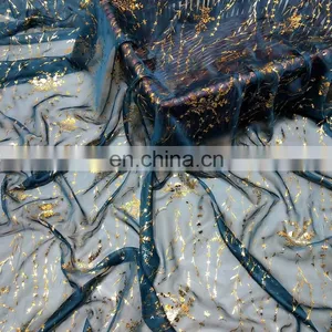 High Quality Fabric 30D 100% Polyester Bronzing Chiffon Fabric for Saree thumbnail-4