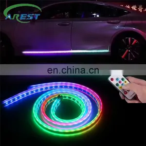 Car Ambient Light With Cigarette Lighter Rgb LED Flash Lamp Strip APP Or Remote Auto Decorative Door Streamer Atmosphere Lights thumbnail-1