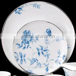 Bone China 16pcs Dinnerware Set With Blue Flower thumbnail-2