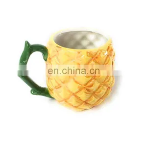 Fruit Pineapple Shape Ceramic Coffee Mugs thumbnail-3