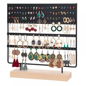 WOODEN JEWELRY ORGANIZER 5 TIER JEWELRY STAND HOLDER QILICHZ JEWELRY TREE ADJUSTABLE HEIGHT JEWELRY TOWER WITH LARGE TRAY FOR NECKLACES EARRINGS BRACELETS AND RINGS thumbnail-1