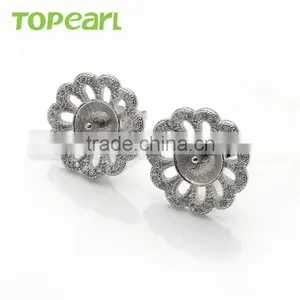 925 Sterling Silver Cubic Zirconia Earrings Unique Jewelry Findings & Components 9EM115 thumbnail-2