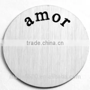 B35 New Product for 2015 Initial Disc Floating Locket Amor Stamped Plates Charms thumbnail-1