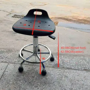 Portable Gaslift Lab Stool Swivel ESD Chair for Laboratory Office Institute Public Use thumbnail-4