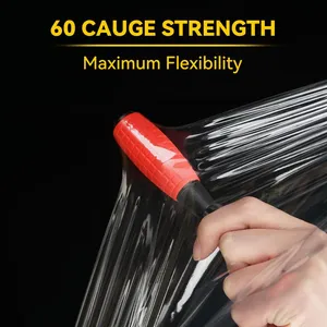 Black Color and Transparent High Barrier Flexible PE Stretch Film Wrap Soft Glossy Surface for Warehouse Packing thumbnail-5