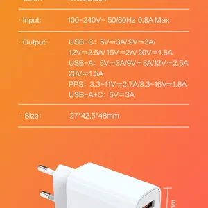 QC3.0 30W USB Fast Charger With 18W Quick Charge Wall Adapter for Android and Mobile Devices thumbnail-5