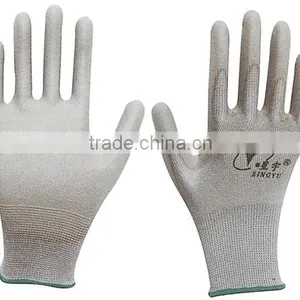 Polyester pu Coated Glove/ PU Coated Working Cut Resistance Gloves thumbnail-2