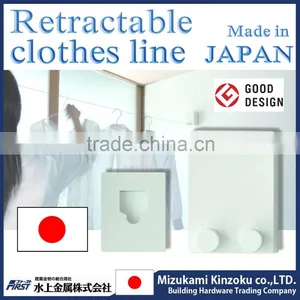 Retractable Clothes Hanger Made in Japan to Dry Clothes Indoor With Retractable Wire and Sophisticated Design thumbnail-1