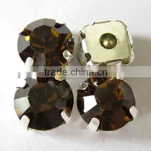 REAL RHINESTONES A STONE GRADE WITH PRESETTING APROX: 10MM TEA BROWN thumbnail-1