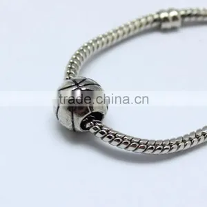 Wholesale Basketball Shape Zinc Alloy Slider Beads With Round Hole for Bracelets thumbnail-1