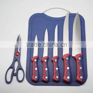6pcs Stainless Steel Kitchen Knife Set With Cutting Board/Kitchen Tool/Kitchenware thumbnail-1