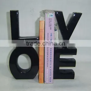 Aluminum Love Bookend, Library Bookend, Decorative Bookends thumbnail-1