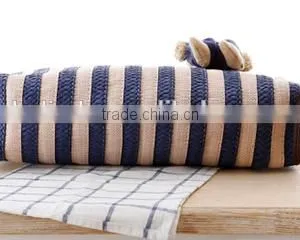 Ladies Fashion Blue Stripe Beach Straw Bag thumbnail-6