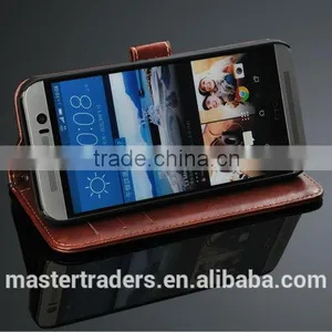 Original Fashion 64 Grain Stand Wallet Flip PU Leather Case With Card Slot For HTC One M9 MT-3459 thumbnail-3
