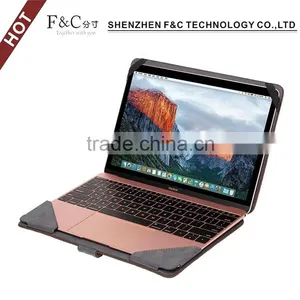 PU Leather Material Folio Cover Wholesale Case for Macbook Pro Laptops 11" 12" 13" 15" thumbnail-1