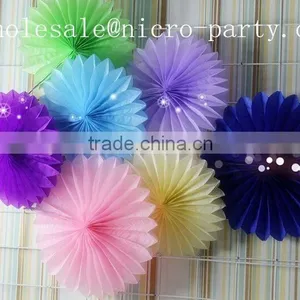 Colorful Handmade Paper Product for Decor ,tissue Paper Fan for Party Wedding Decorations thumbnail-1