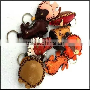 Promotional Gifts Products Handmade PU Leather Keychains Leather Key Rings Cute Keyrings Wholesale thumbnail-1