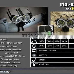 Rechargeable 8000mah 2 Led Xml L2 Bicycle Light thumbnail-2