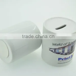 Hot Selling Good Quality Wholesale Price Blank White Sublimation Coated Printing Ceramic Piggy Bank thumbnail-2